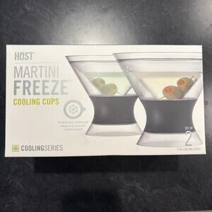 Host Martini Freeze Cooling Cups Set of 2 Clear Gray
